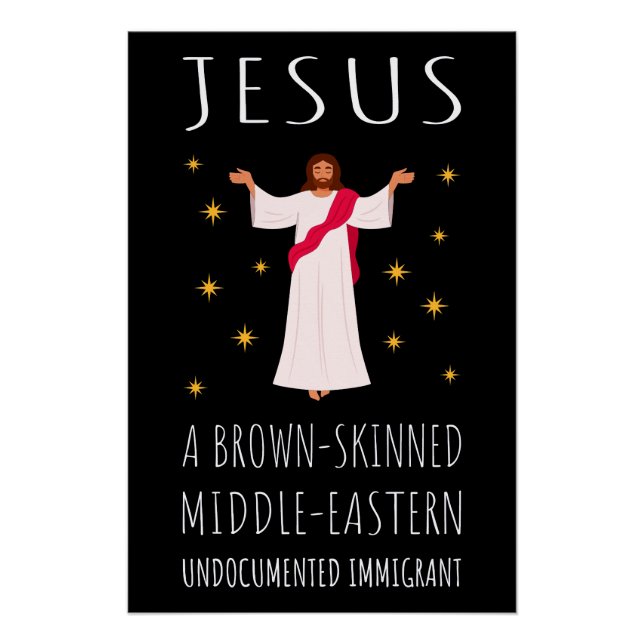 Poster Jésus Immigrant sans papiers à peau Brown I (Devant)