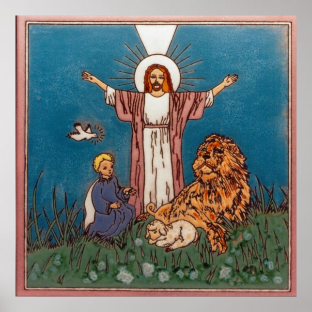 Poster Jésus le Lion et l'Agneau (Devant)