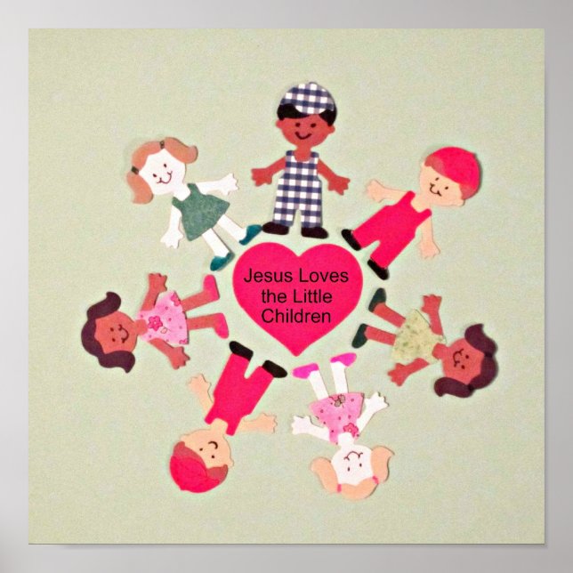 Poster Jesus Loves the Little Children (Devant)