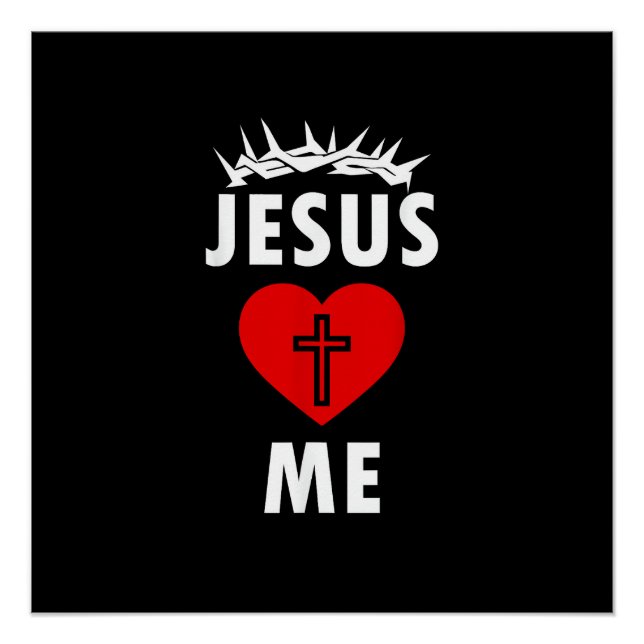 Poster Jésus m'aime chrétien religieux (Devant)