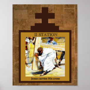 Poster Jésus Porte Sa Gare De Croix II