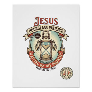 Poster Jésus Sablier Patience Jésus Sablier Patience