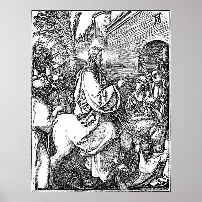 Poster Jésus sur la Palme d'âne dimanche Etching (Devant)