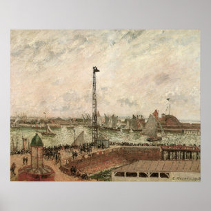 Poster Jetty, Le Havre, Misty de Camille Pissarro