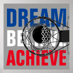 Poster Jeu de basketball Inspiration Motivation Atteinte