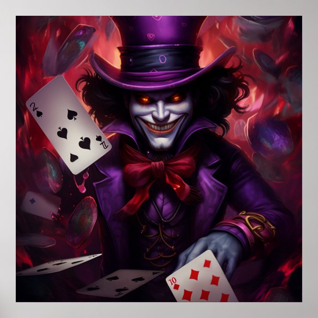 Poster Jeu de Cartes Énigmatique avec le Joker (Devant)