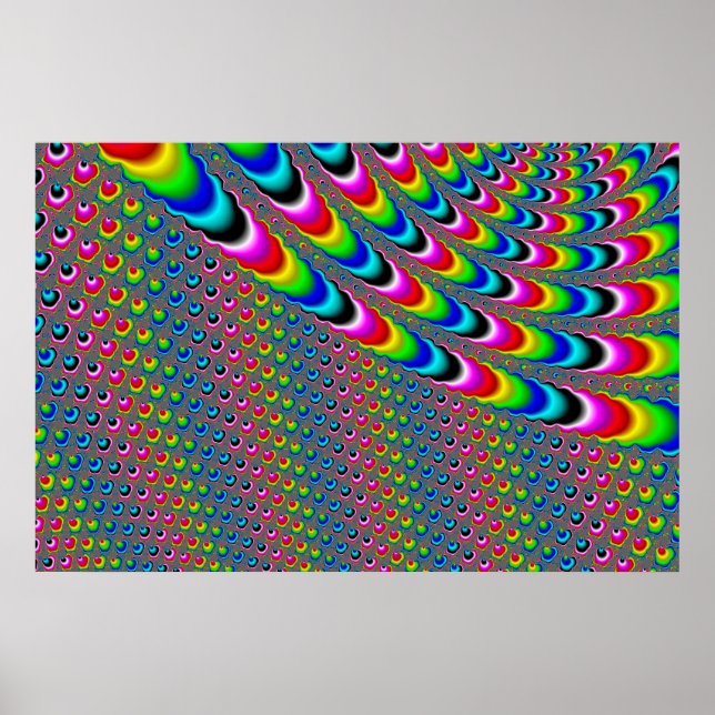 Poster Jeu de couleurs - Art fractal (Devant)