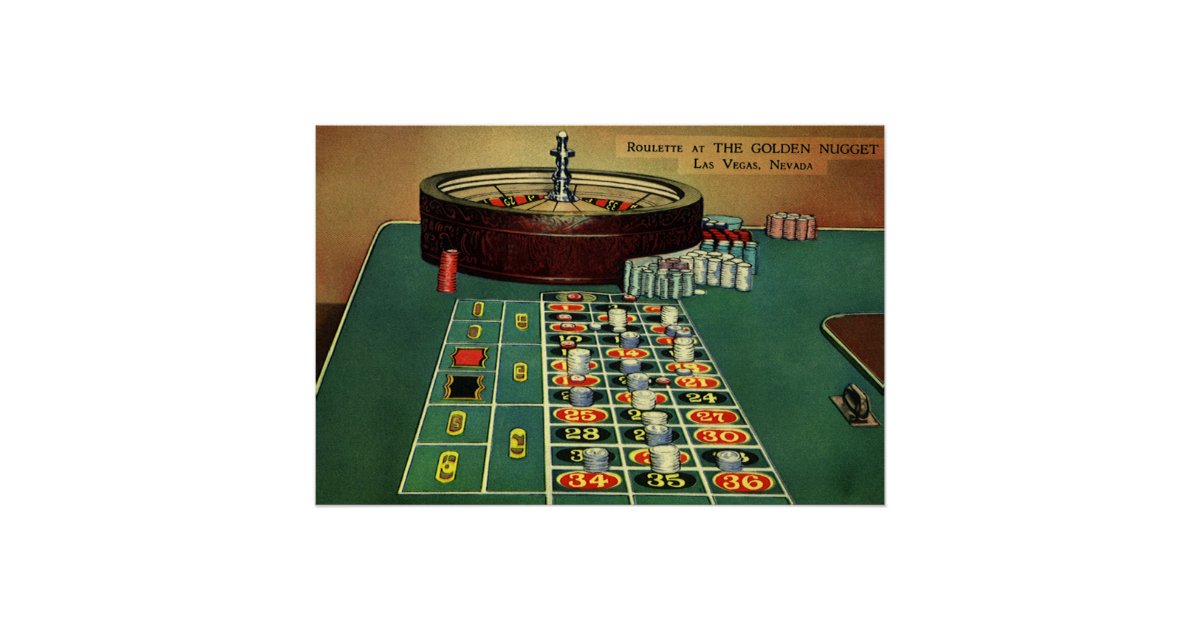 Poster Jeu vintage de casino de Tableau de roulette ...