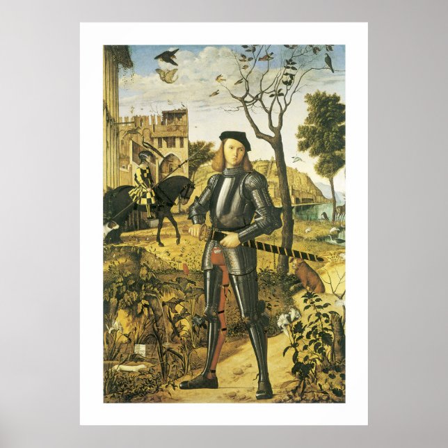 Poster Jeune Chevalier dans un paysage (Devant)
