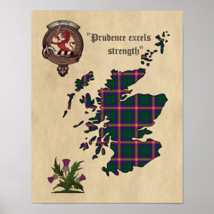 Poster Jeune Clan Badge et Tartan 11x14