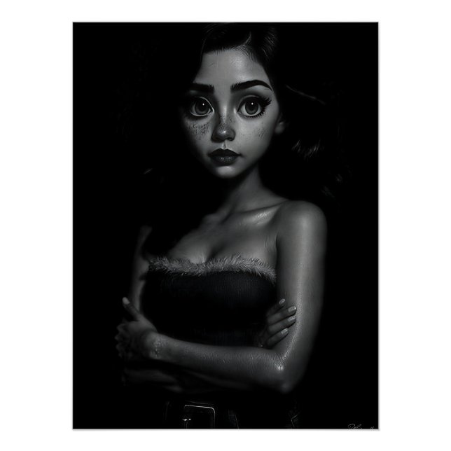 Poster Jeune femme aux grands yeux (Devant)