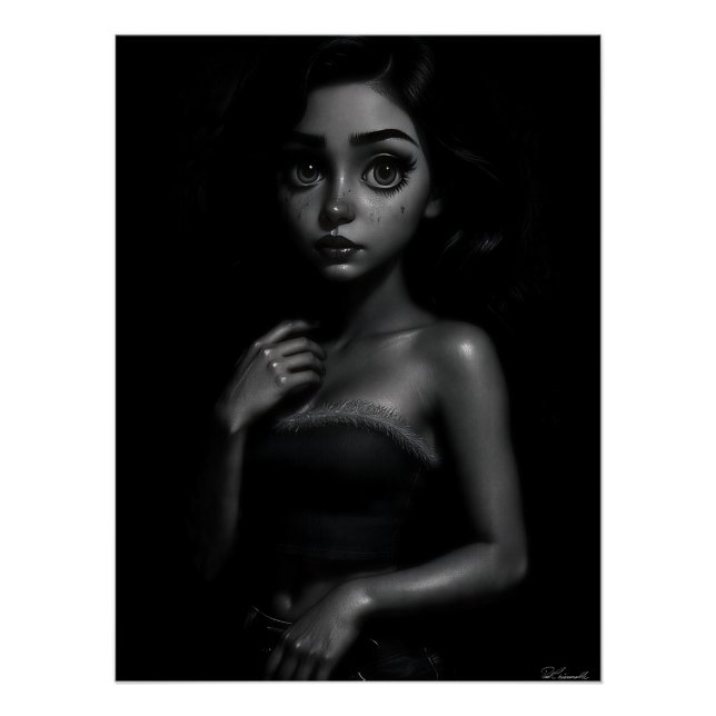 Poster Jeune femme aux grands yeux 2 (Devant)