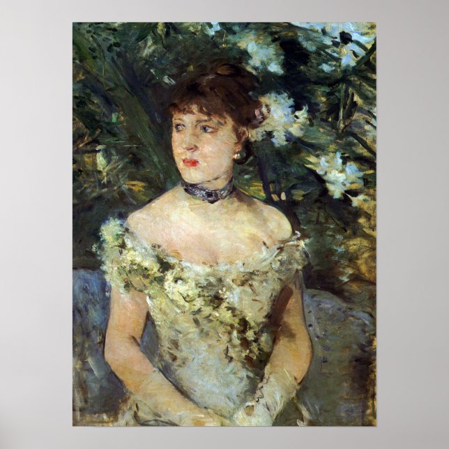 Poster Jeune femme dans une boule de costume de Berthe Mo (Devant)