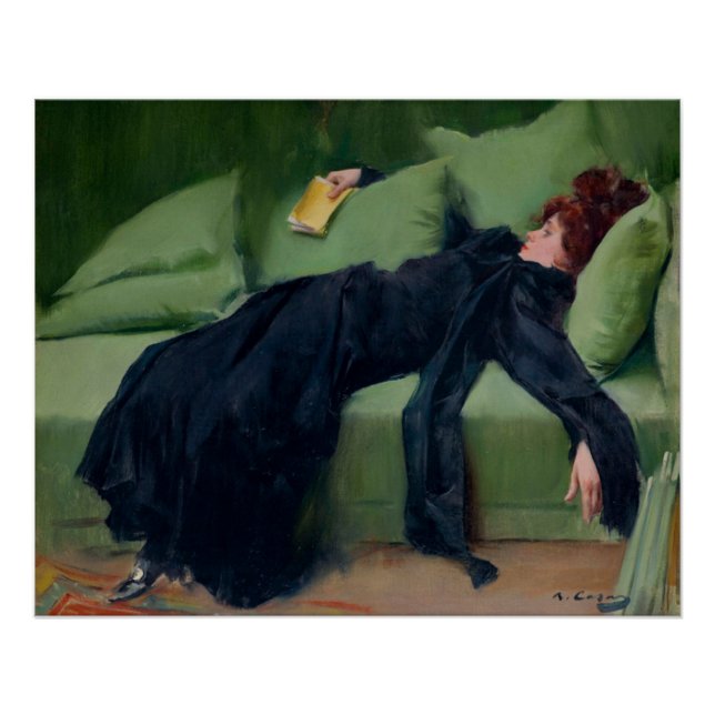 Poster Jeune femme décadente. Après la danse (Devant)