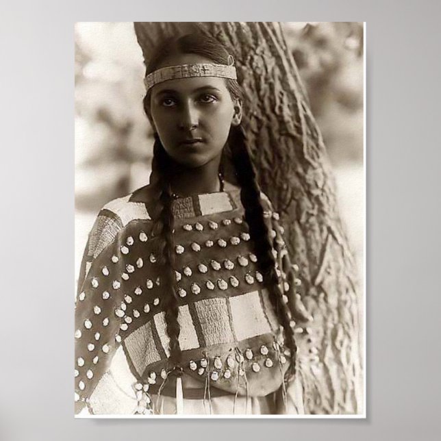 Poster Jeune fille-amérindienne (Devant)