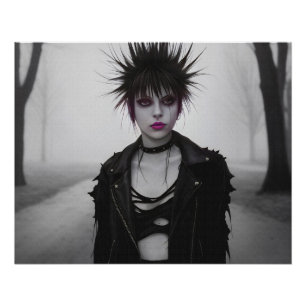Poster Jeune fille gothique punk