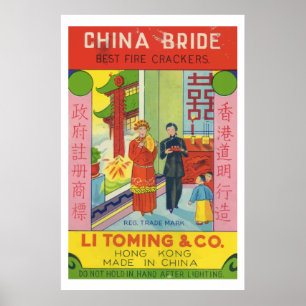 Poster Jeune mariée de la Chine (pétard chinois vintage)