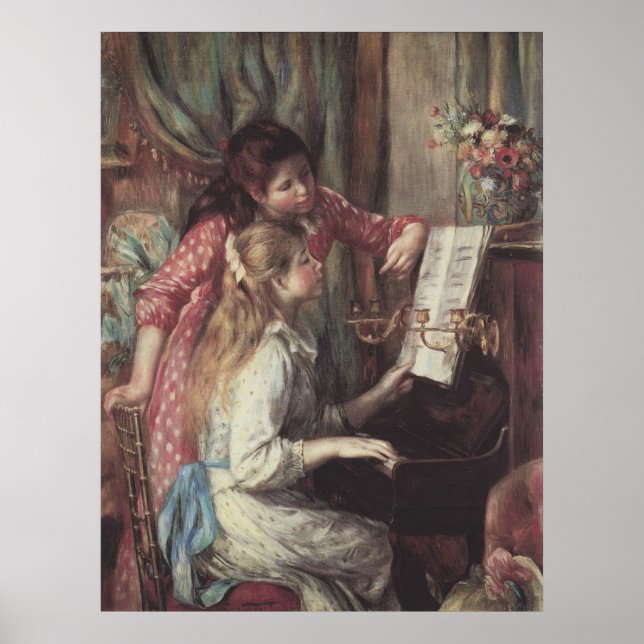 Poster Jeunes filles au piano par Pierre Renoir (Devant)