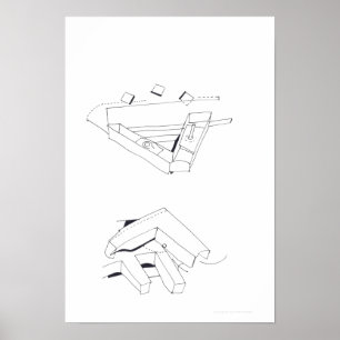 Poster Jeux de construction avec cubes de monogramme VF D