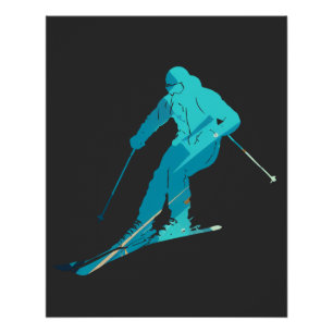 Poster Jeux de ski Défi Sport Illustration Silhouette