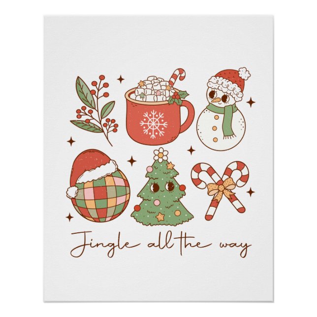 Poster Jingle cadeau de Noël tout le chemin (Devant)