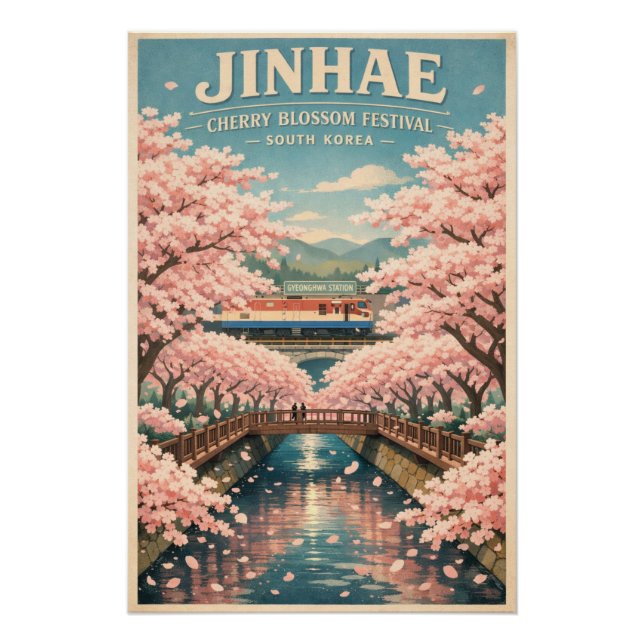 Poster Jinhae Cherry Blossom Festival, South Korea (Devant)