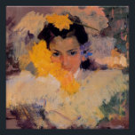 Poster Joaquin Sorolla - Fille aux fleurs<br><div class="desc">Girl with Flowers,  célèbre peinture de Joaquin Sorolla.</div>