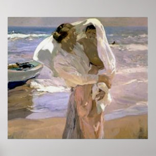 Poster Joaquín Sorolla y Bastida après le bain