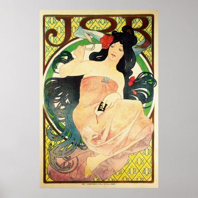 Poster JOB d'Alphonse Mucha (Devant)