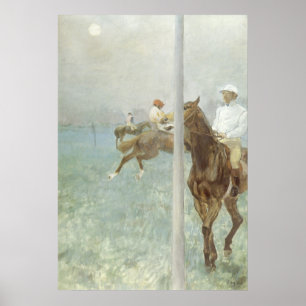 Poster Jockeys devant la course par Edgar Degas