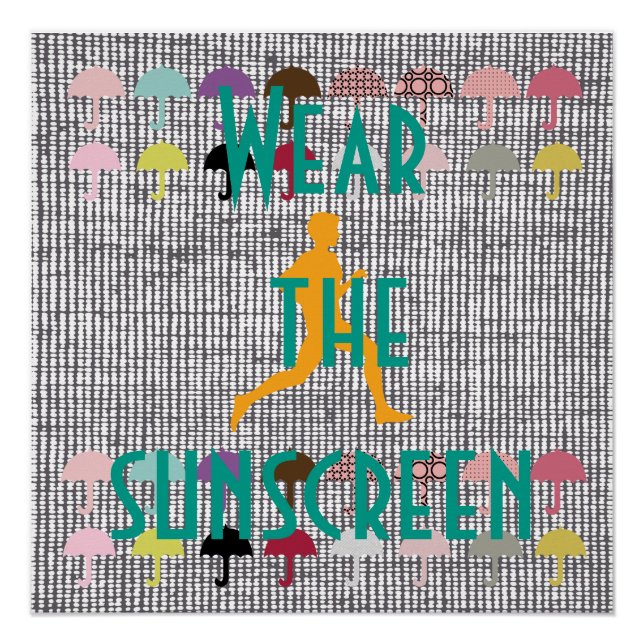 Poster Jogging Beach écran solaire Motivation (Devant)