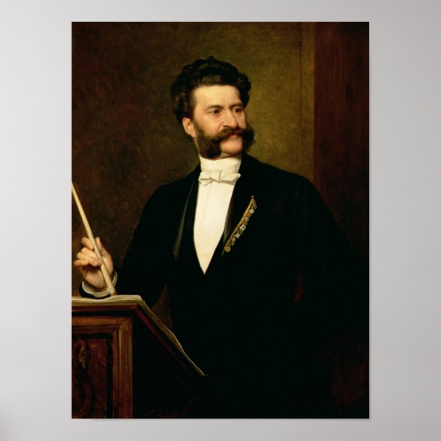 Poster Johann Strauss le jeune, 1888 (Devant)