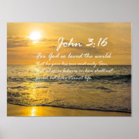 John 3:16 #2 NIV - Écriture Mur chrétien Art