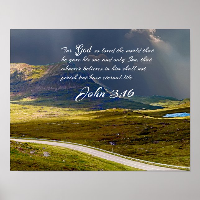 Poster John 3:16 #9 NIV - Écriture Mur chrétien Art (Devant)