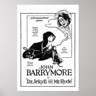 Poster John Barrymore Jekyll et Hyde 1920 Annonce de ciné