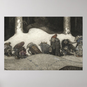 Poster John Bauer - Dans la nuit de Noël