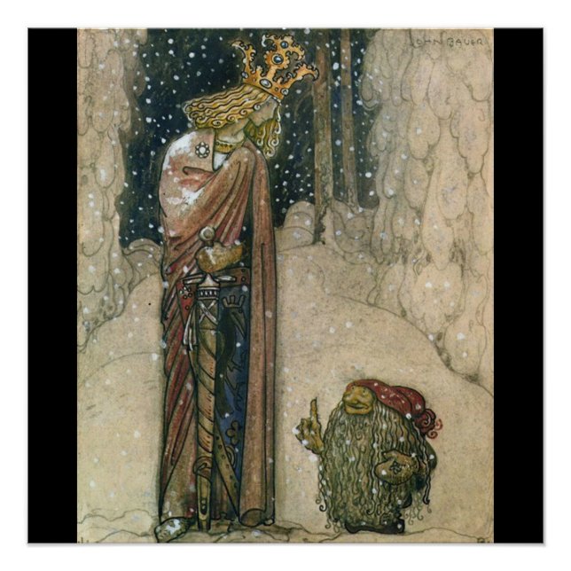 Poster John Bauer - Princesse et Troll (Devant)
