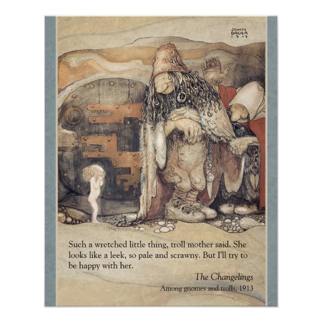 Poster John Bauer Troll couple et princesse bébé CC1023 (Devant)