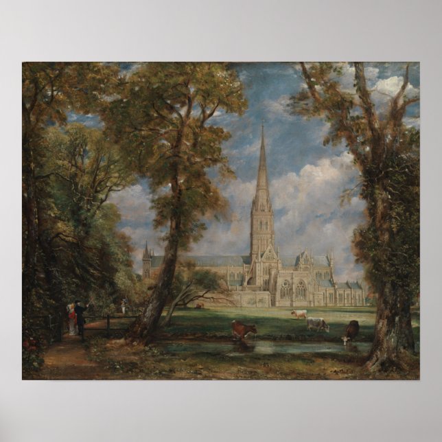 Poster John Constable | Cathédrale de Salisbury de Bish (Devant)