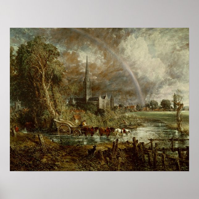 Poster John Constable | Cathédrale de Salisbury de la Mea (Devant)