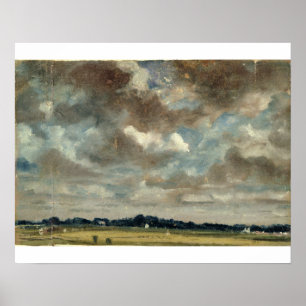 Poster John Constable Extensive Landscape with Grey Clo