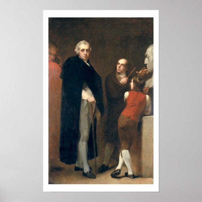 Poster John Flaxman (1755-1826) modélisant son buste de W (Devant)