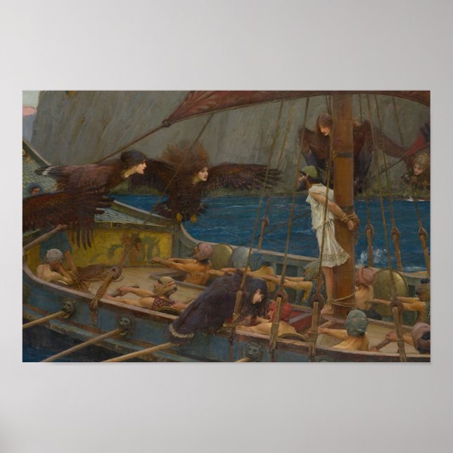 Poster John William Waterhouse - Ulysses et Sirens (Devant)