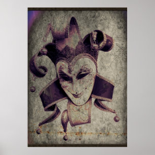 Poster Joker mauvais de clown de la Renaissance gothique