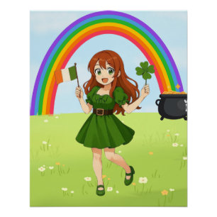 Poster Joli anime roux Saint Patrick