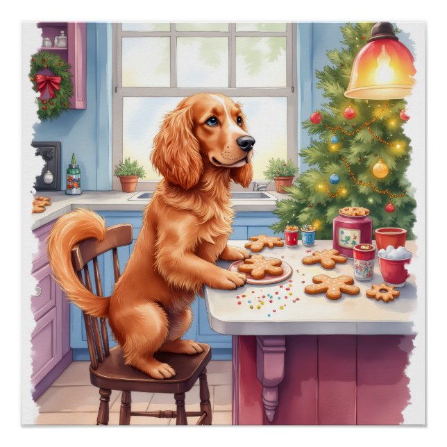 Poster Joli Cocker Spaniel Biscuits de Noël Cuisine de No (Devant)