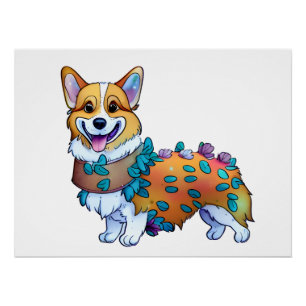 Poster Joli corgi orange pour une humeur positive