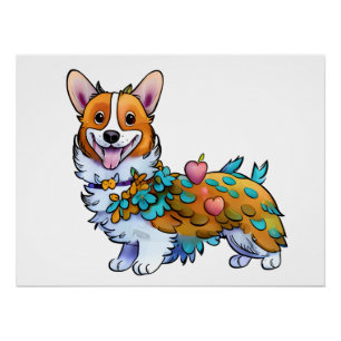 Poster Joli corgi orange pour une humeur positive