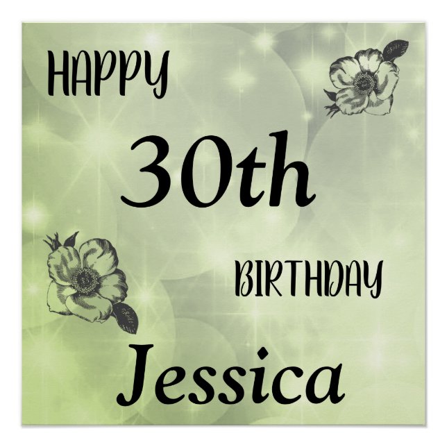 Poster Joli Green scintille Joyeux 30e anniversaire (Devant)