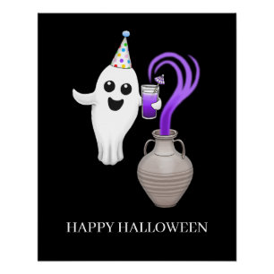 Poster Joli Joyeux Halloween Fantôme